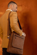 Ostrich Leather Shoulder Business Bag