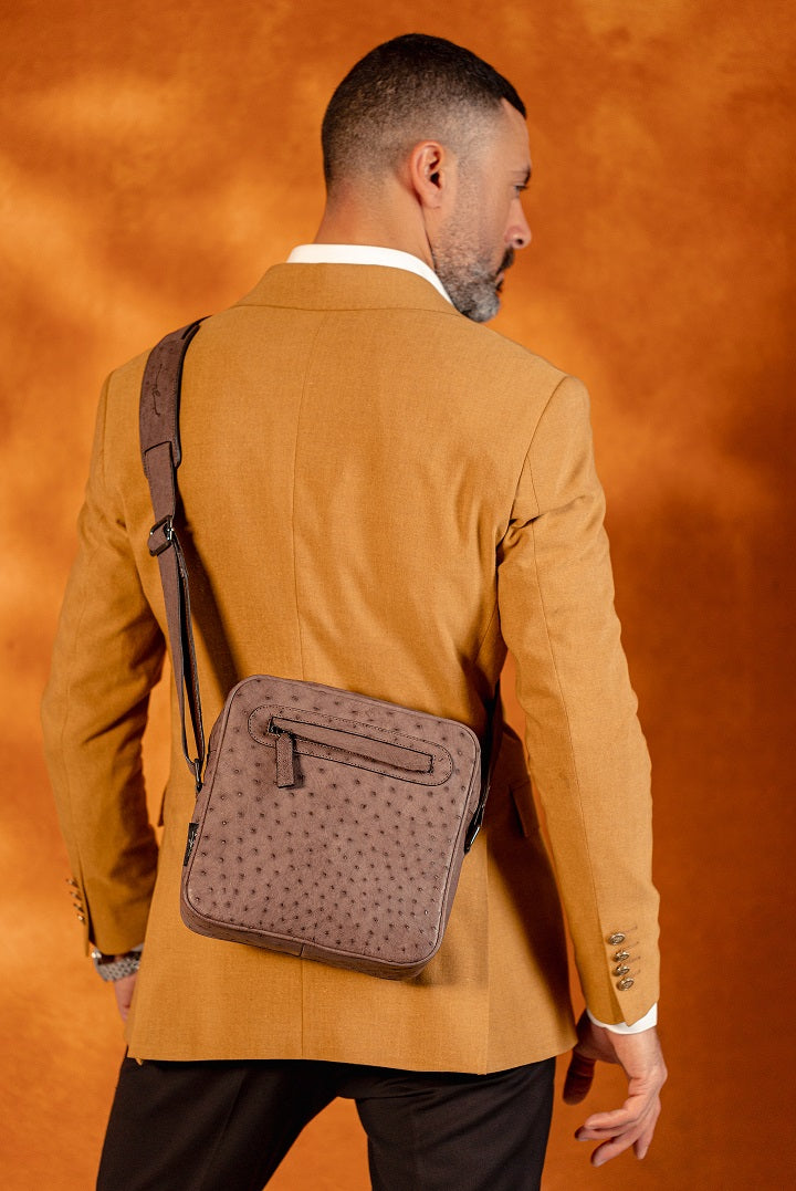 Ostrich Leather Cross Bag