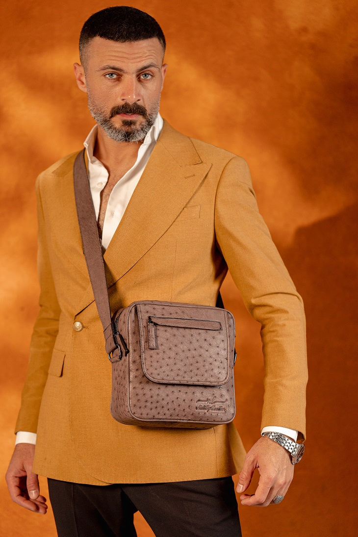 Ostrich Leather Cross Bag