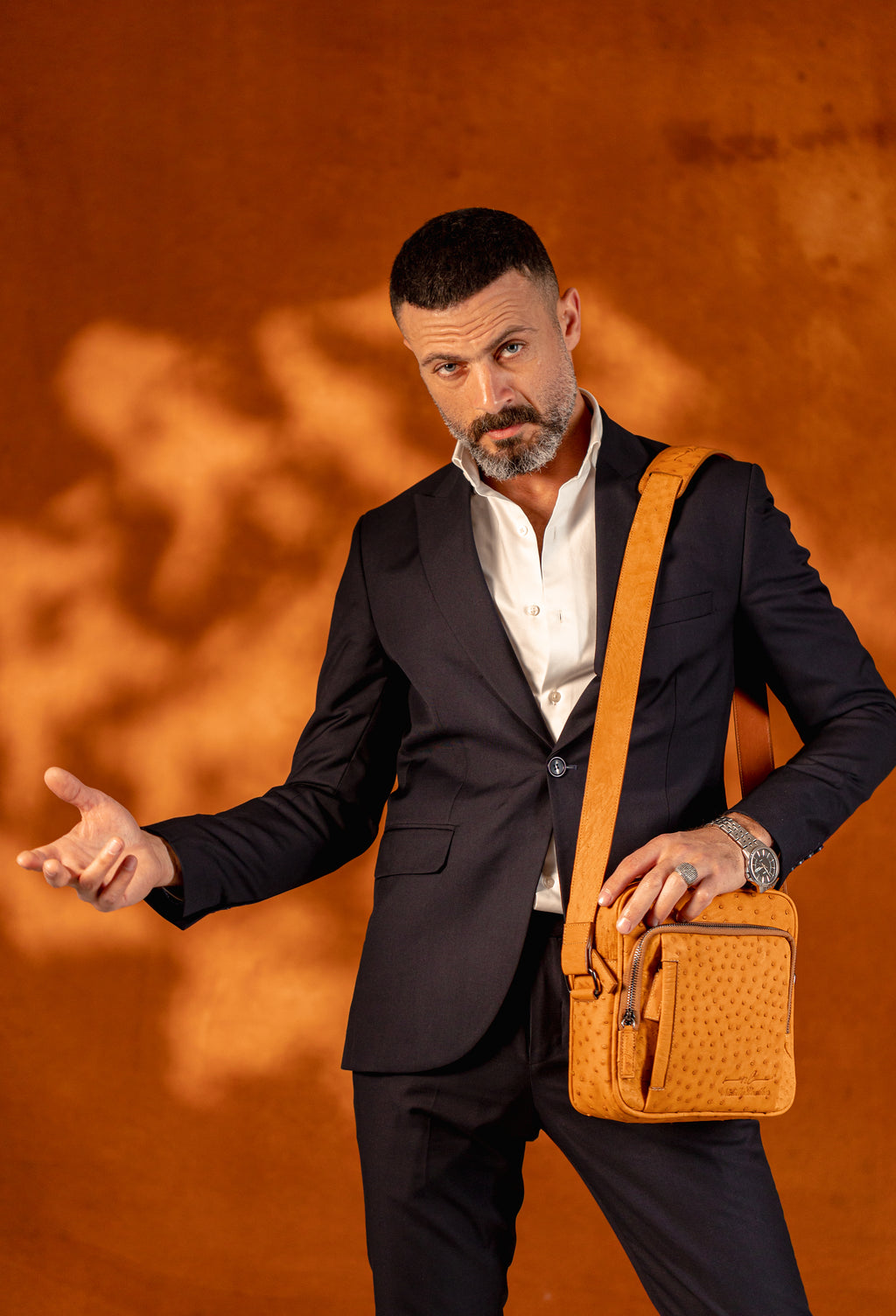 Ostrich Leather Cross Bag