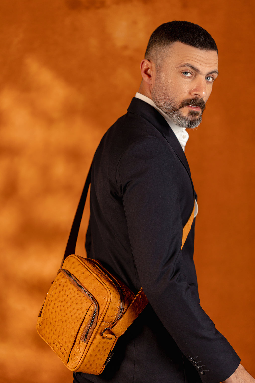 Ostrich Leather Cross Bag