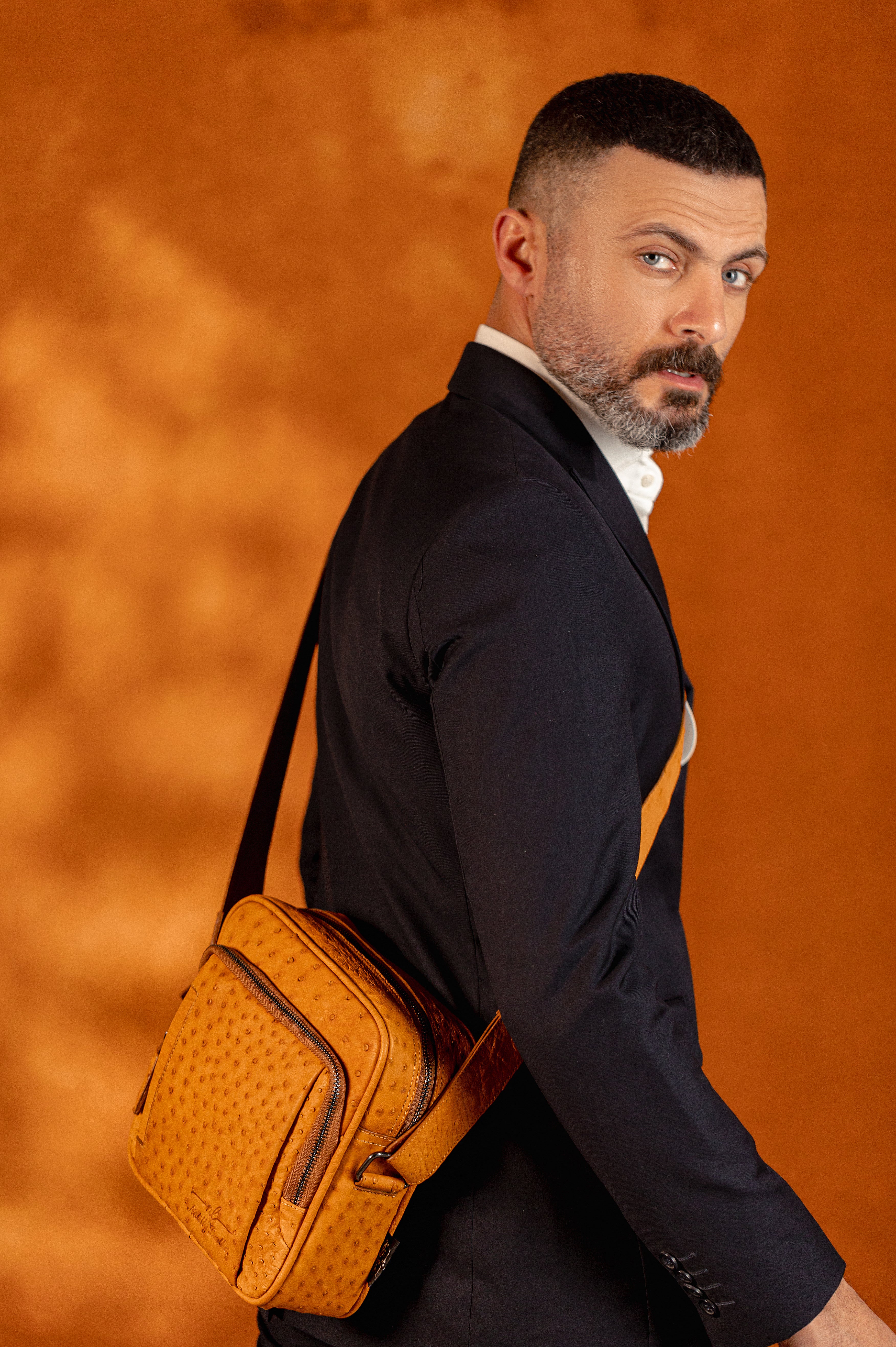 Ostrich Leather Cross Bag