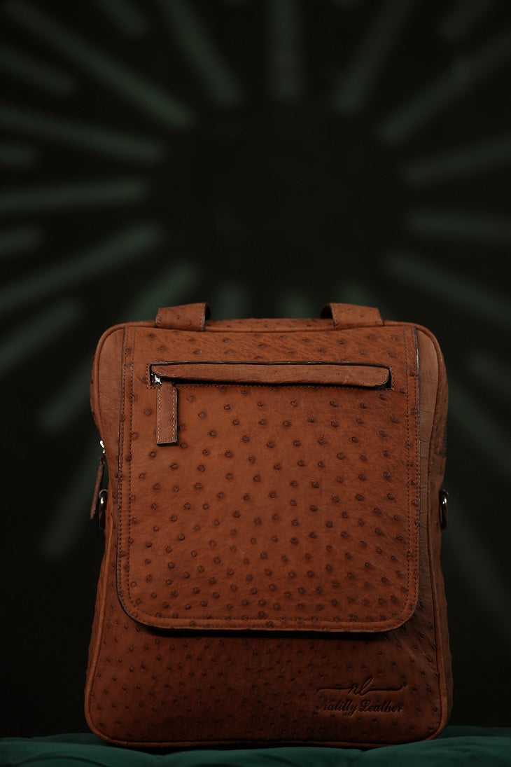 Ostrich Leather Shoulder Business Bag