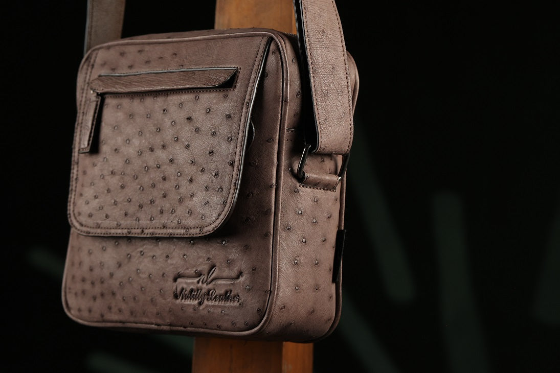 Ostrich Leather Cross Bag