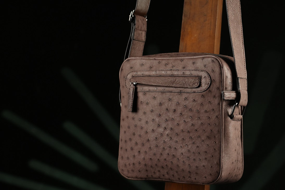 Ostrich Leather Cross Bag