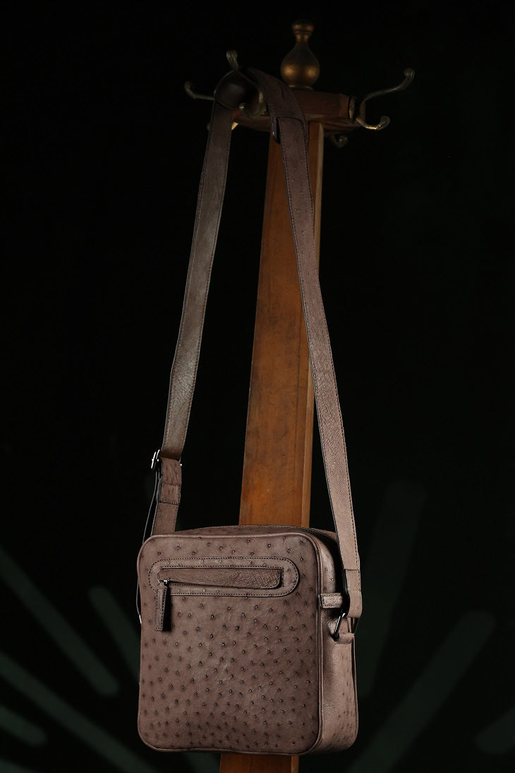 Ostrich Leather Cross Bag