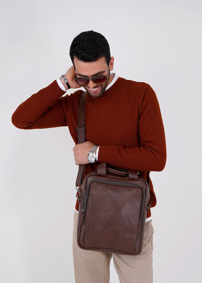 Men's Shoulder Bag Lusso De Uomo Brown